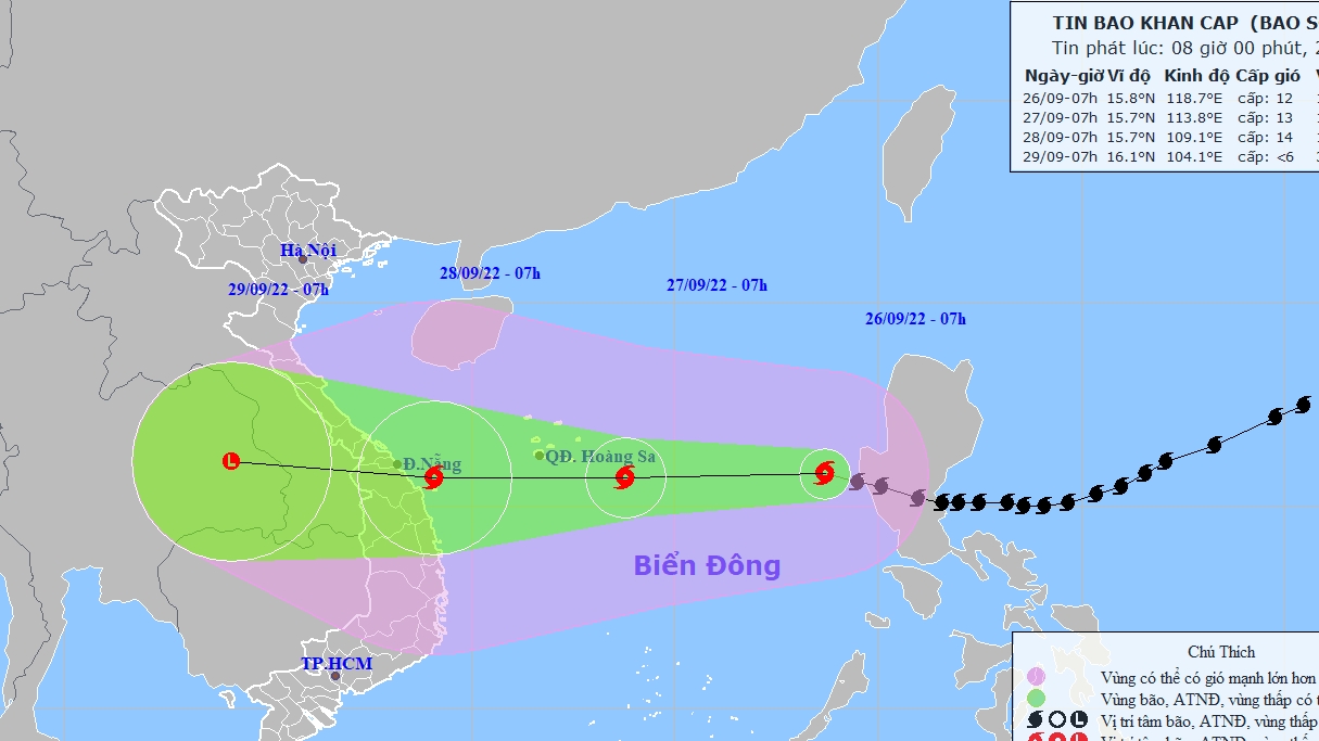 Tin bão mới nhất: Bão số 4 Noru đang áp sát vùng biển Quảng Trị -Quảng Ngãi
